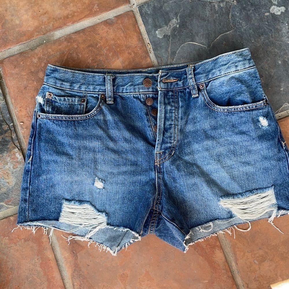 We The Free button fly jean shorts